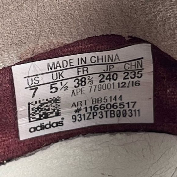 Adidas Stan Smith Nude Burgundy Low Top Sneaker Casual Shoe Womens 7 - Picture 8 of 8